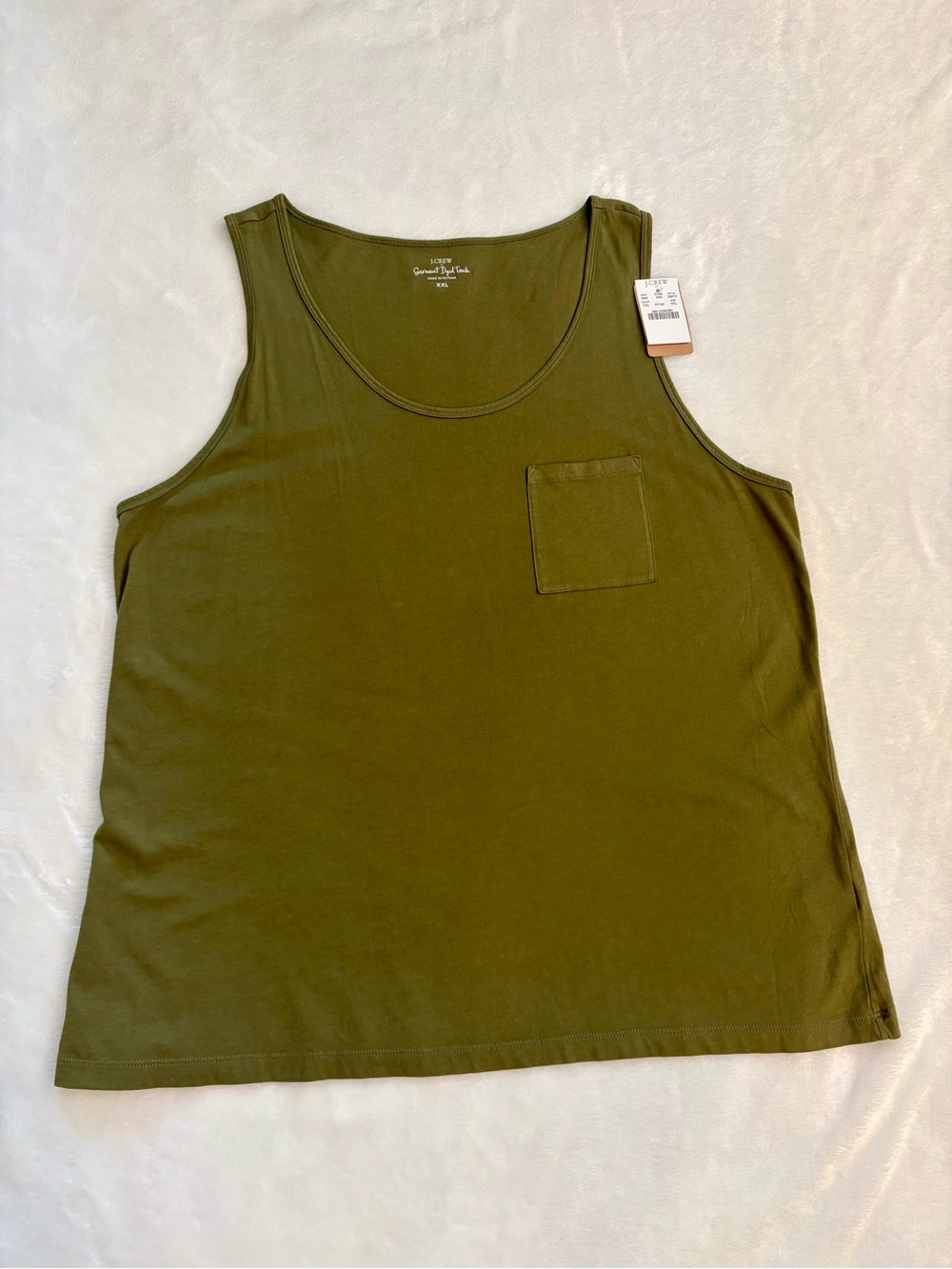 J. Crew Olive Green Scoop Tank with Pocket